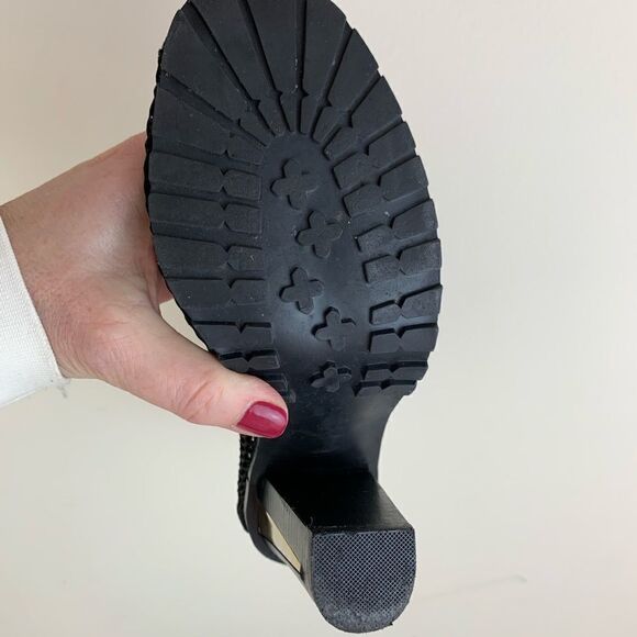 Privileged Yara Black‎ Mesh Booties w/Gold Heel Accent Sz 6.5 - Picture 6 of 8